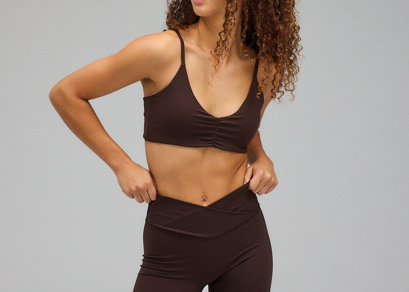 Exercere Sports Bras Scrunch Bra - Pecan Brown