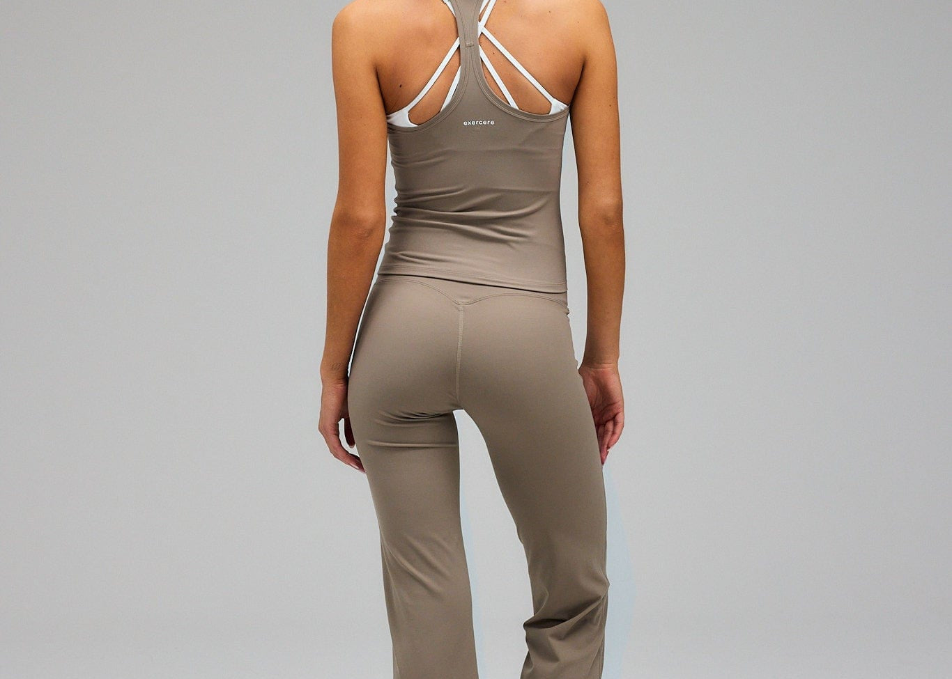 Exercere Tights Flare Yoga Pants - Sand Beige