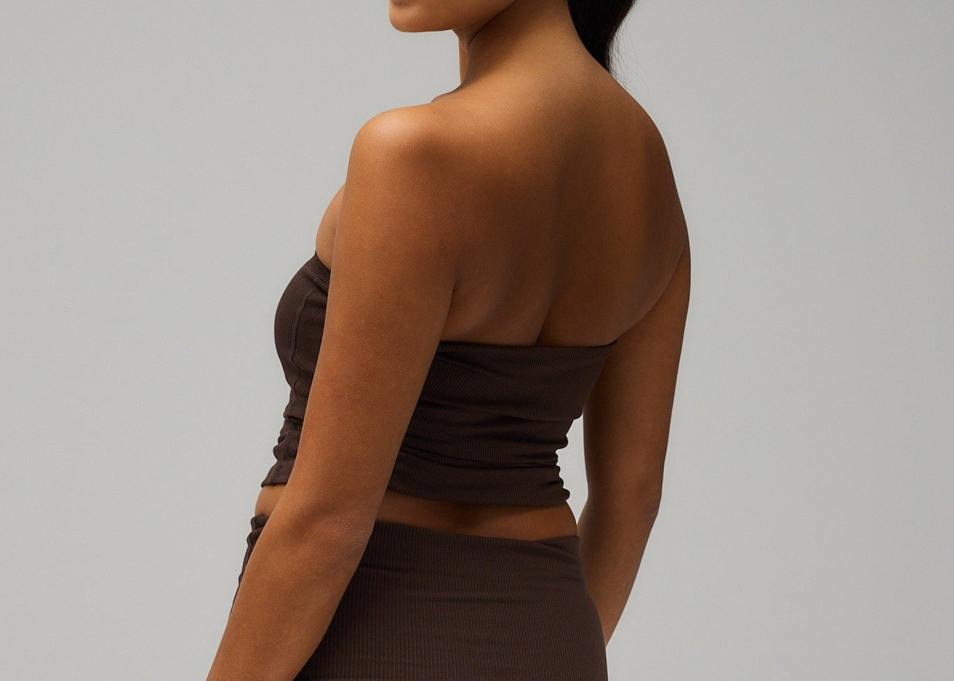 Exercere Shorts Rib Fold Over Shorts - Pecan Brown