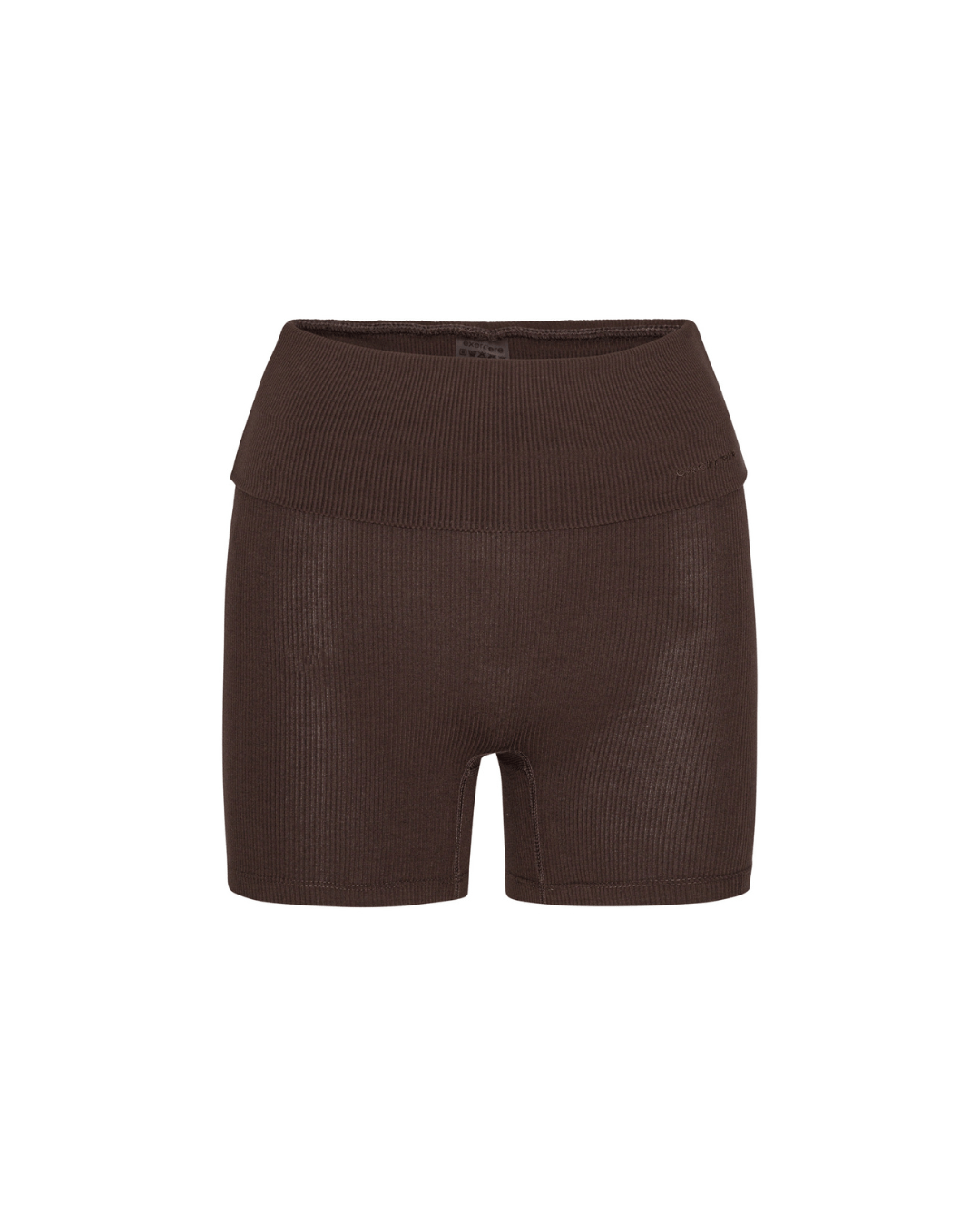 Exercere Shorts Rib Fold Over Shorts - Pecan Brown