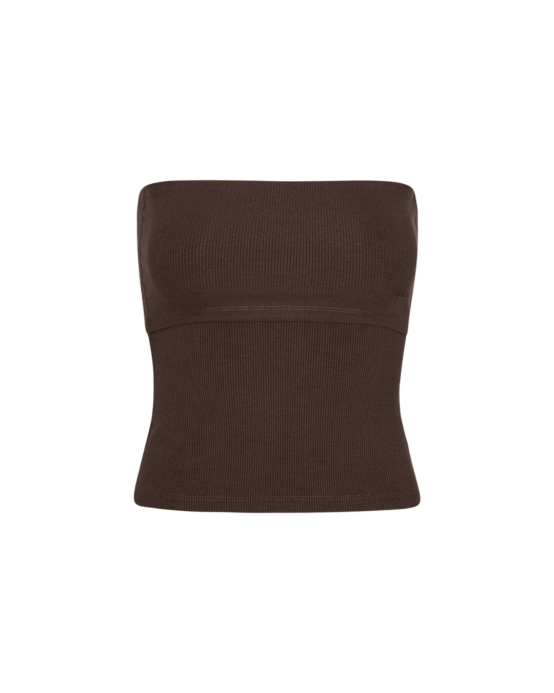 Exercere Tops Rib Tube Top - Pecan Brown