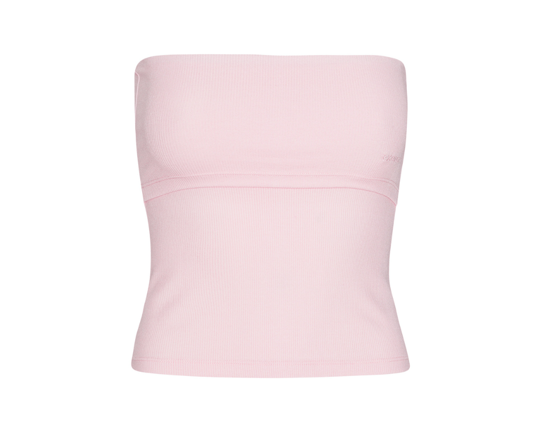 Exercere Tops Rib Tube Top - Soft Pink