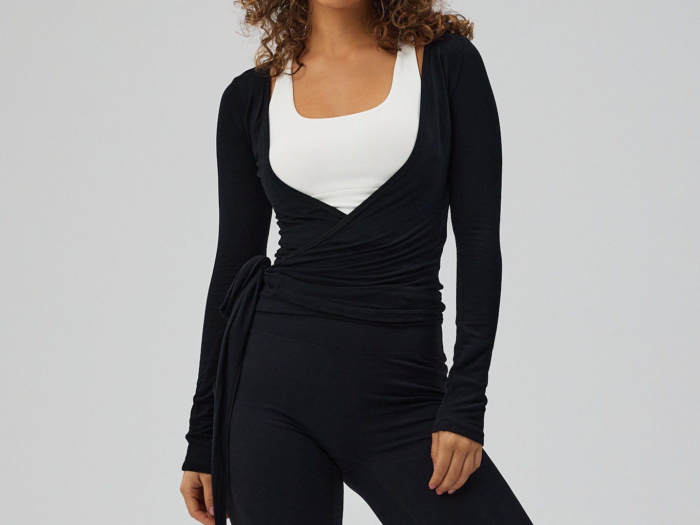 Ballet Wrap Blouse - Black