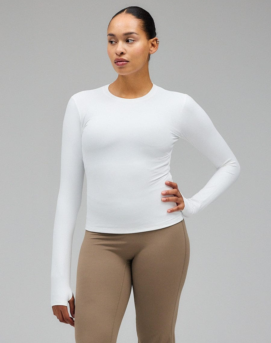 Exercere Tops Neaty Long Sleeve - White