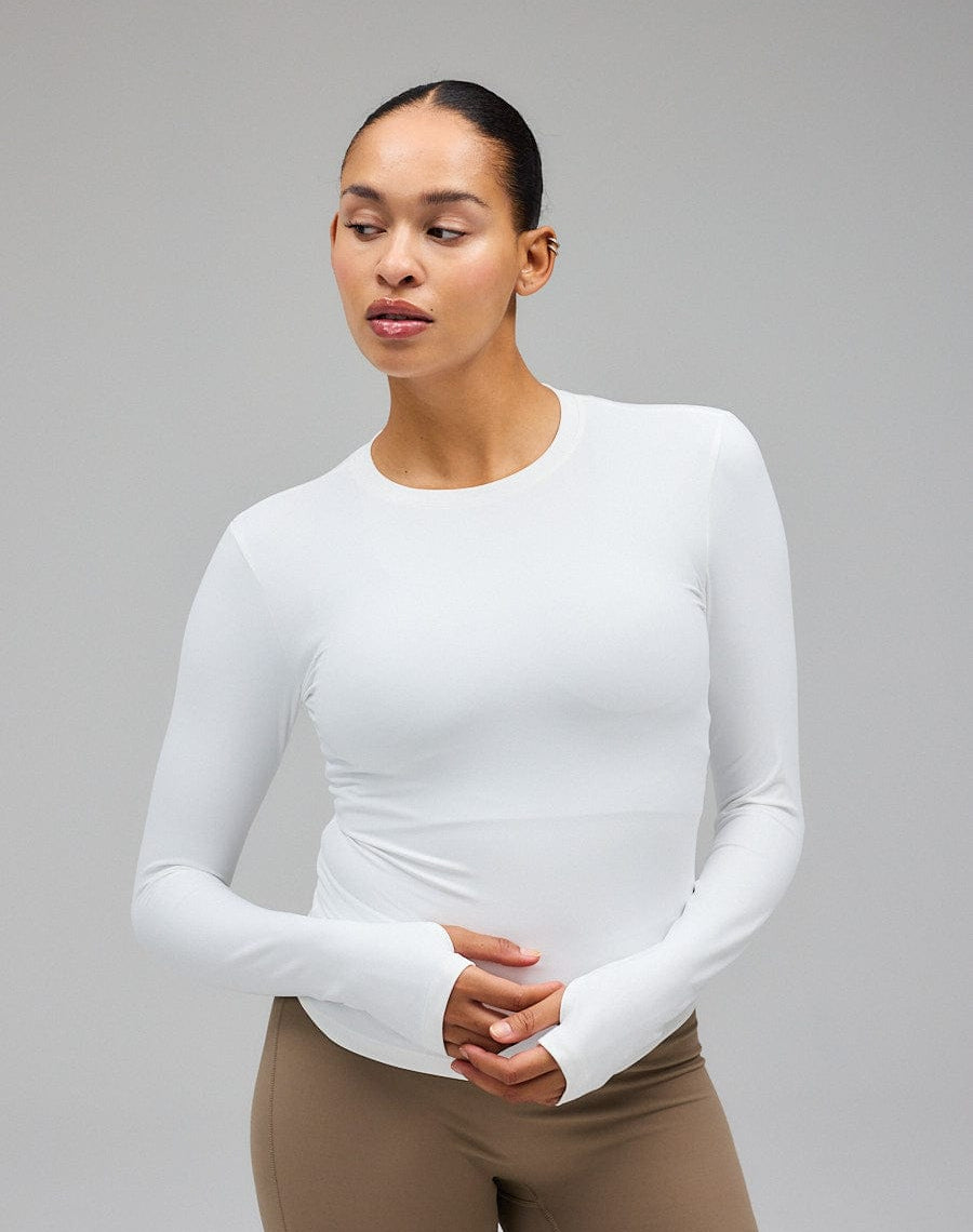 Exercere Tops Neaty Long Sleeve - White