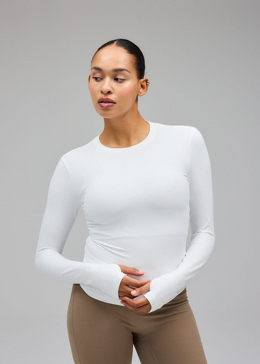 Exercere Tops Neaty Long Sleeve - White