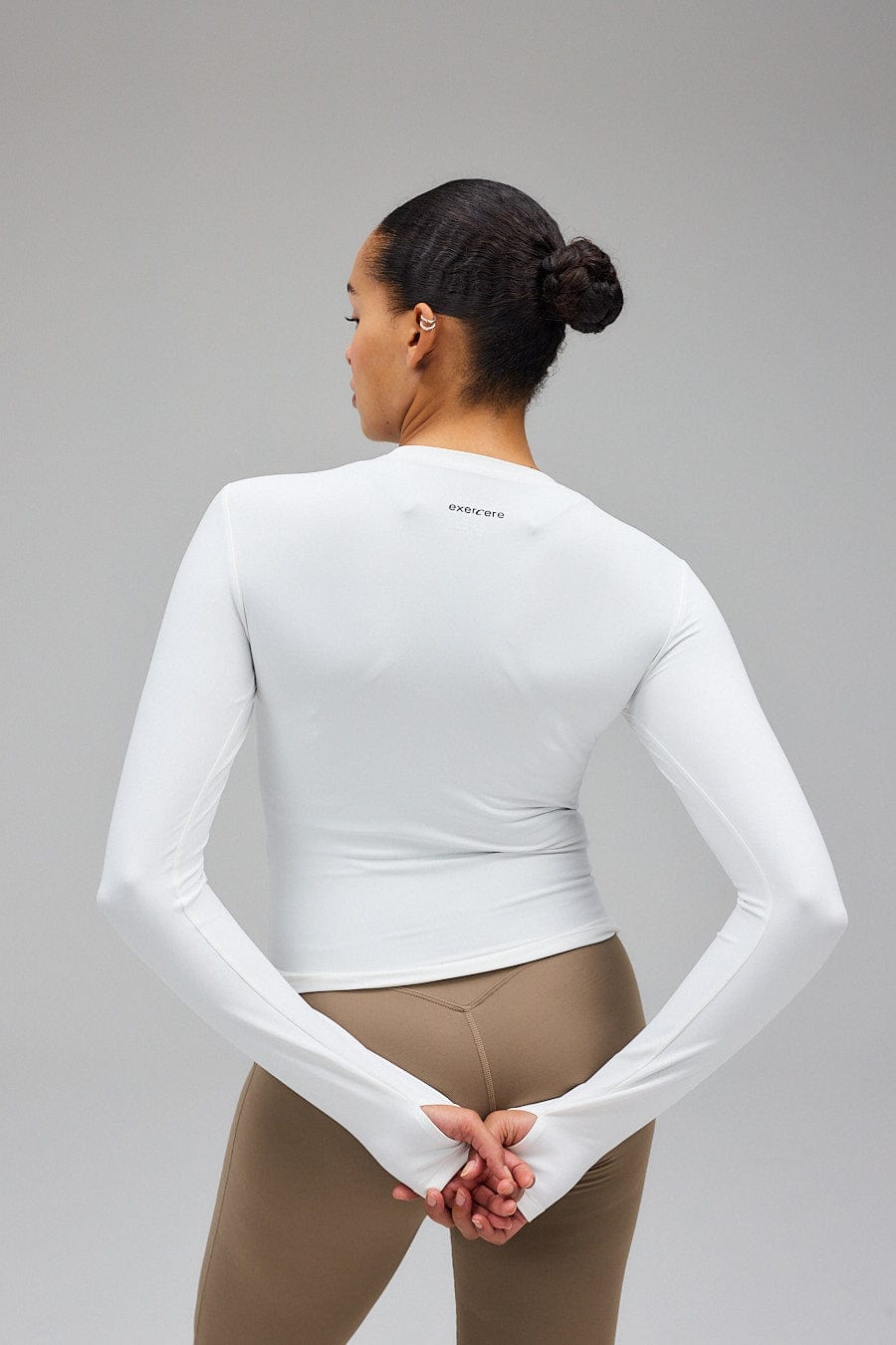 Exercere Tops Neaty Long Sleeve - White