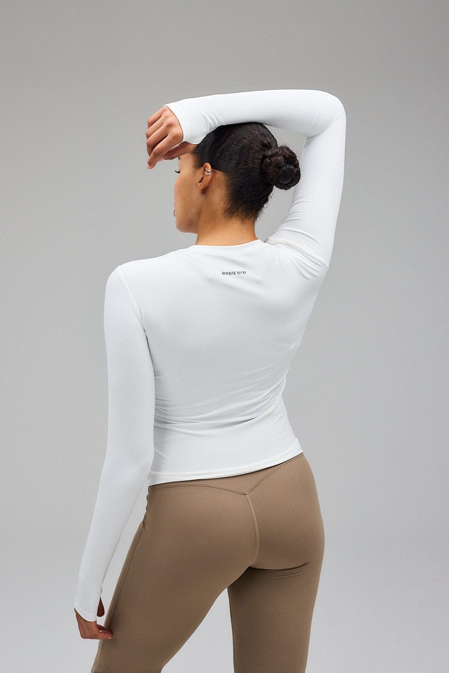 Exercere Tops Neaty Long Sleeve - White