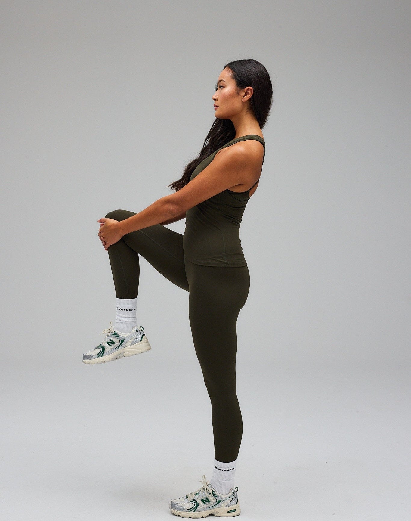 Exercere Tops Neaty Racer Tank Top - Forrest Green