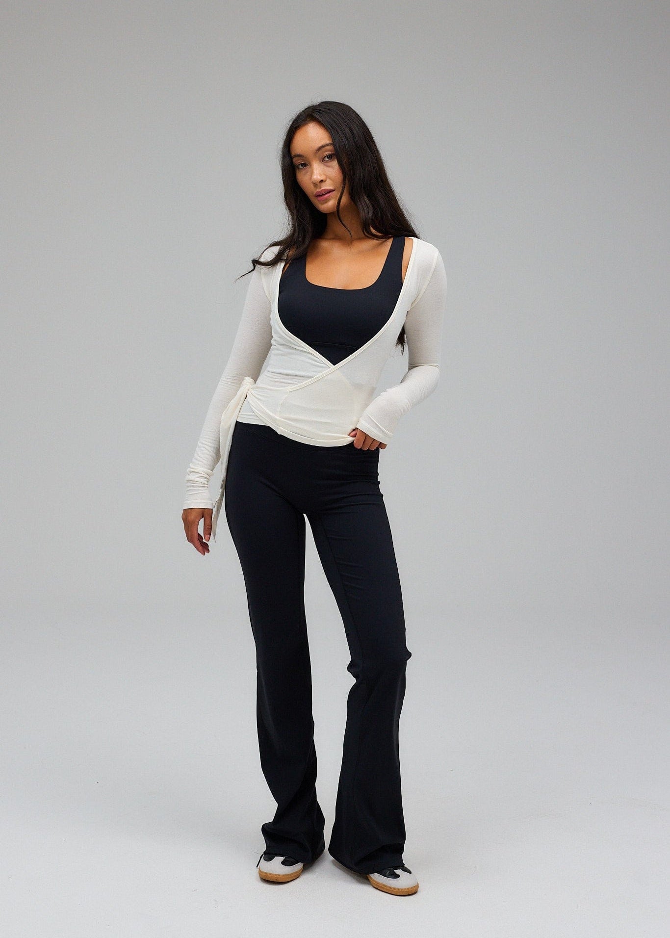 Exercere Blouses Ballet Wrap Blouse - White