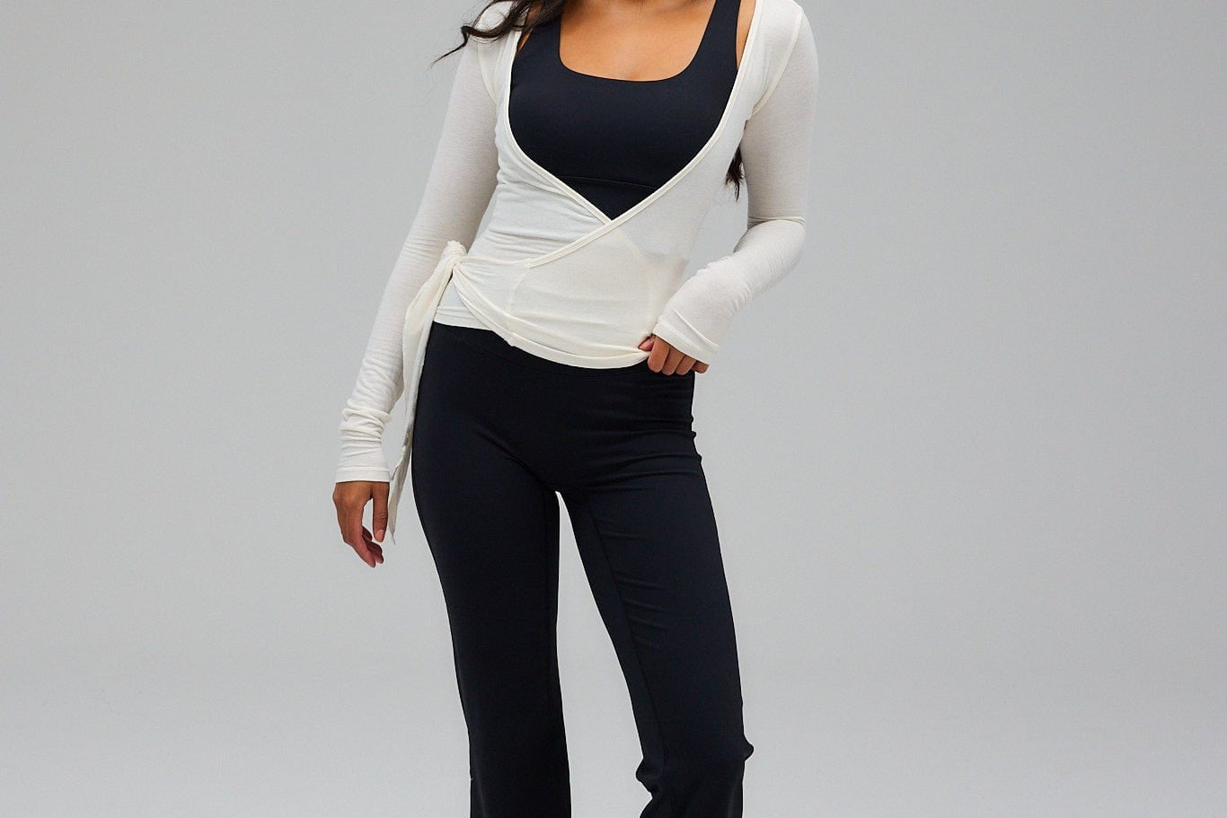 Exercere Blouses Ballet Wrap Blouse - White