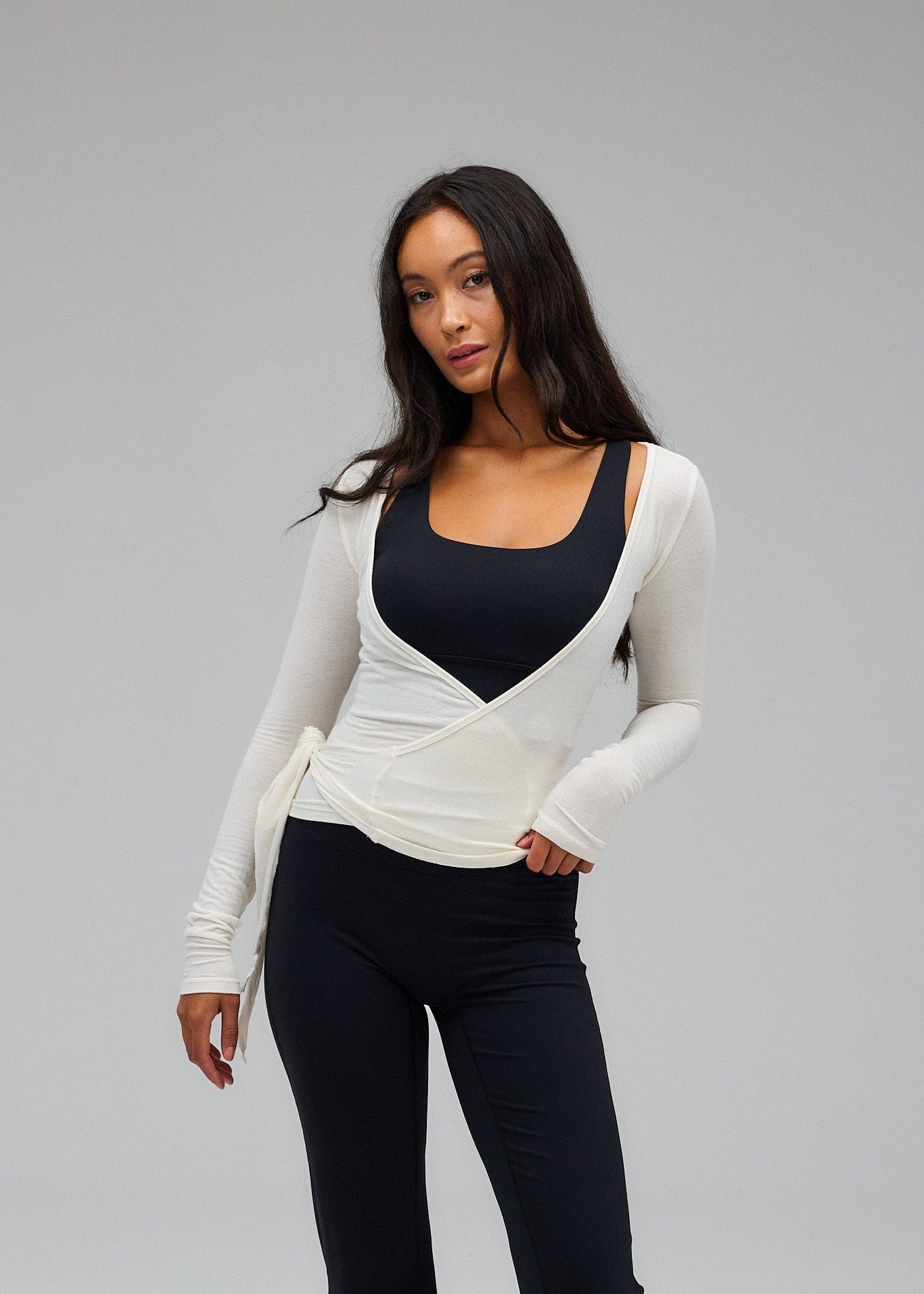 Exercere Blouses Ballet Wrap Blouse - White