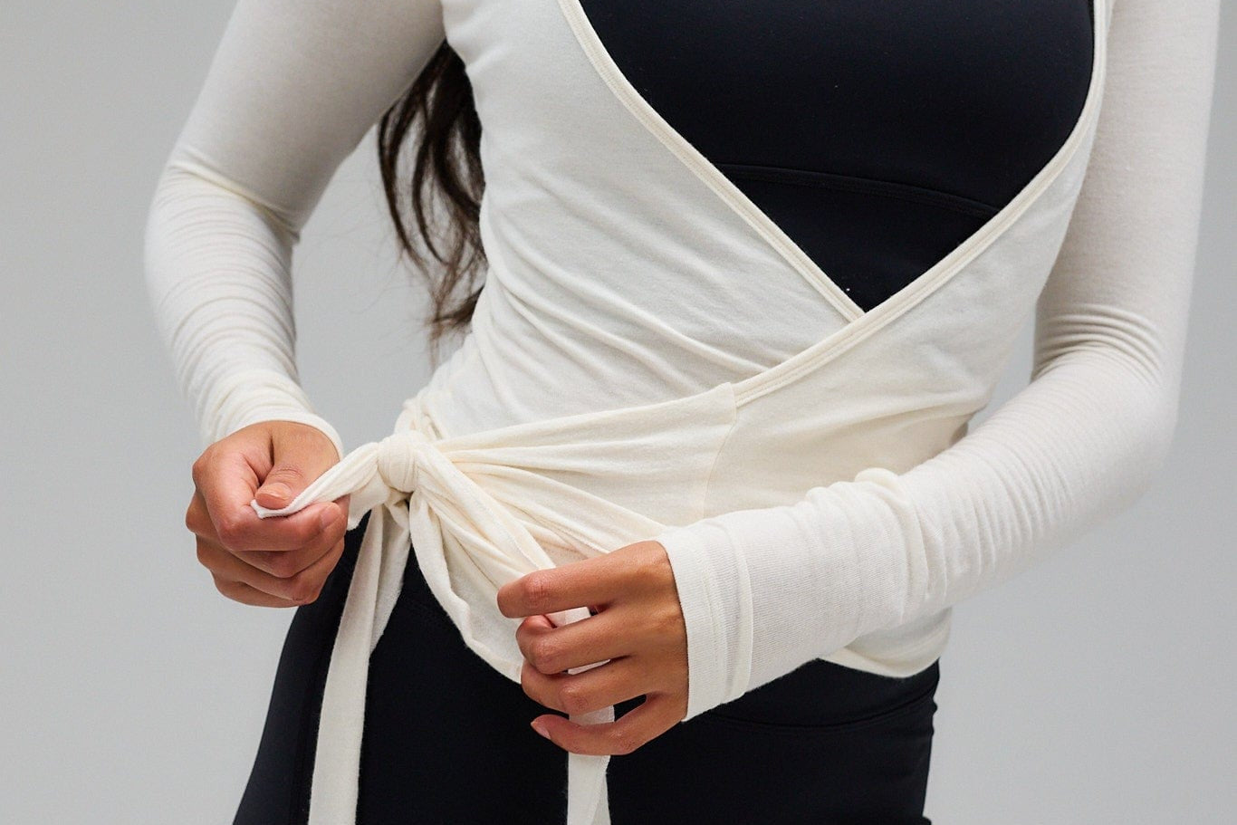 Exercere Blouses Ballet Wrap Blouse - White