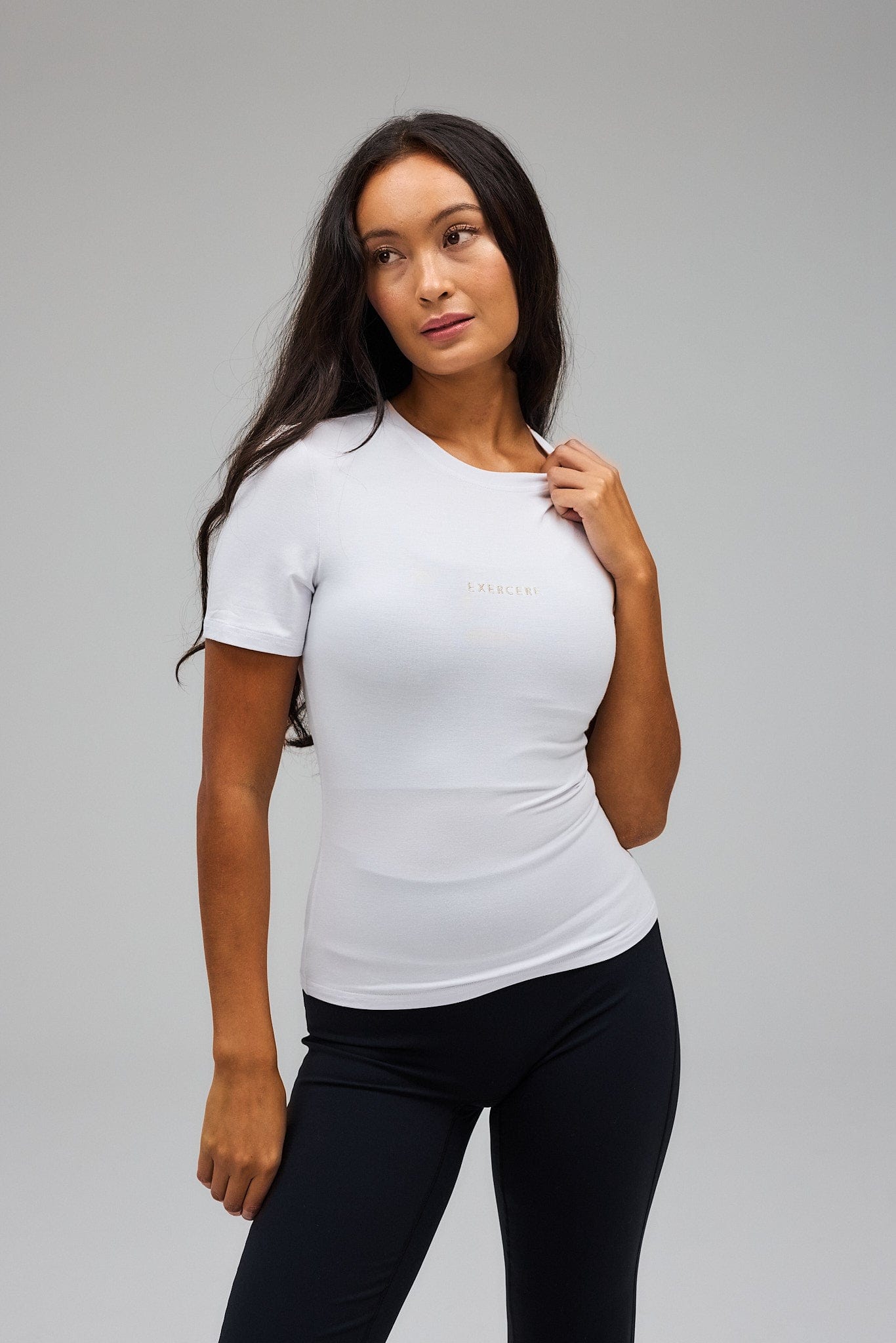 Exercere Tops Jersey T-shirt - Crystal White