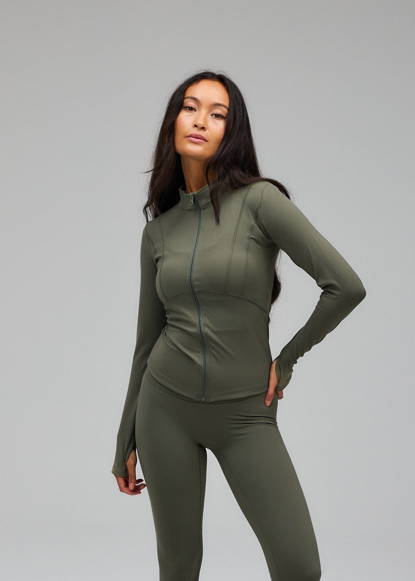 Exercere Blouses Hyper Zip Blouse - Olive Green