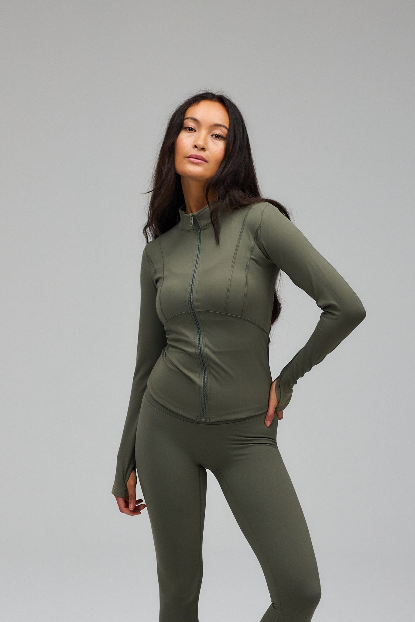 Exercere Blouses Hyper Zip Blouse - Olive Green
