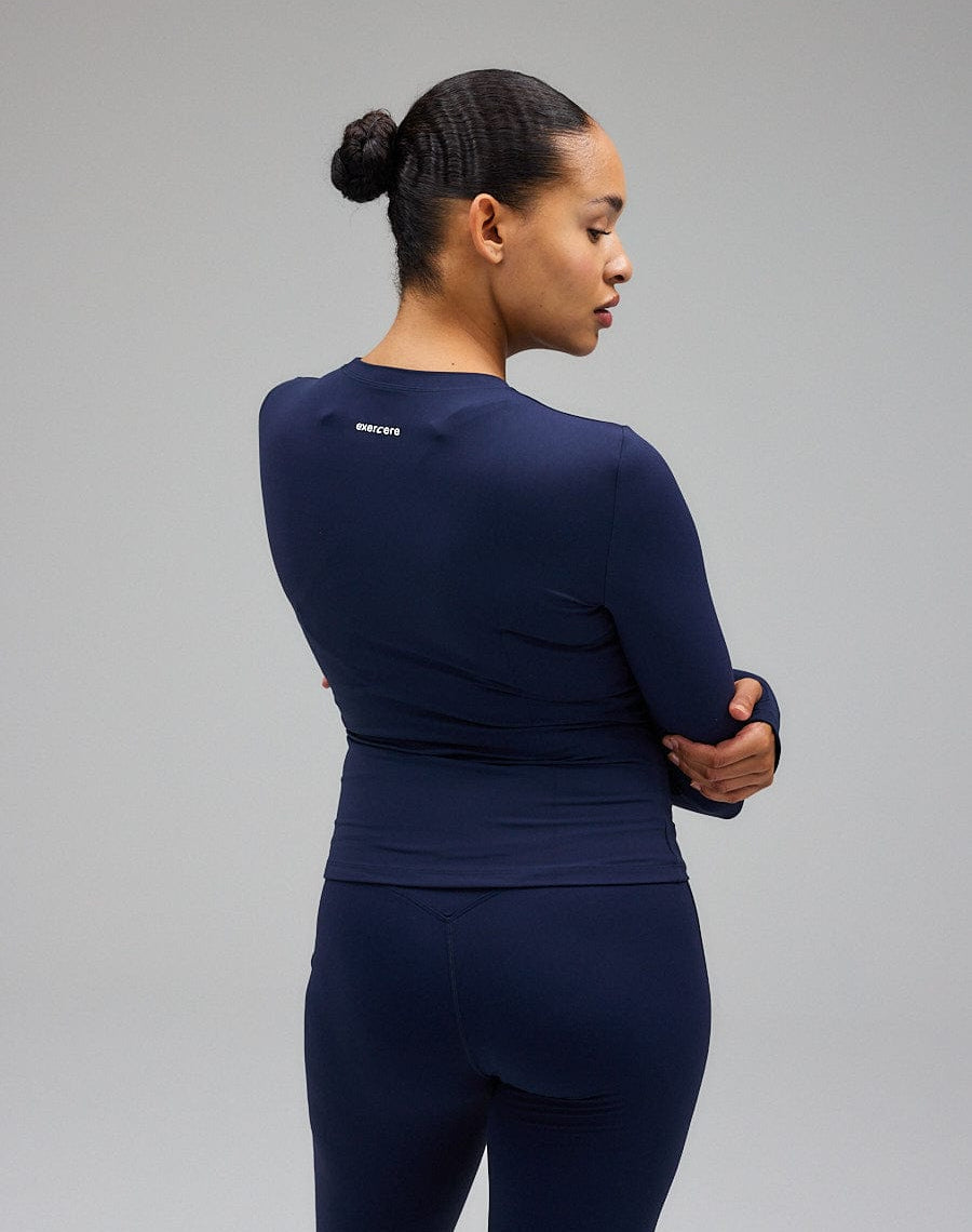 Exercere Tops Neaty Long Sleeve - Navy