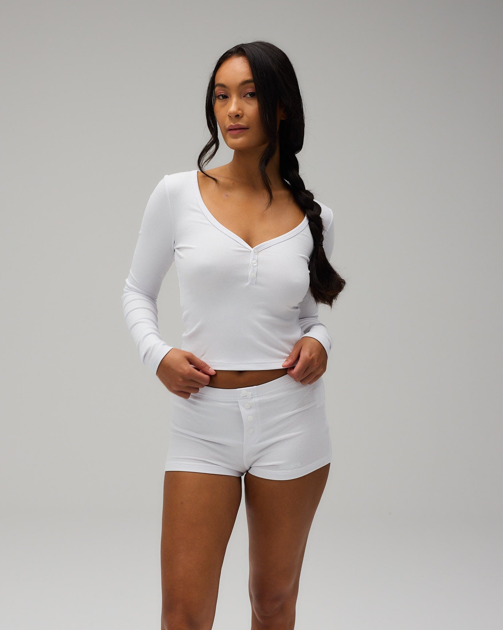 Exercere Rib Long Sleeve Rib Long Sleeve - White