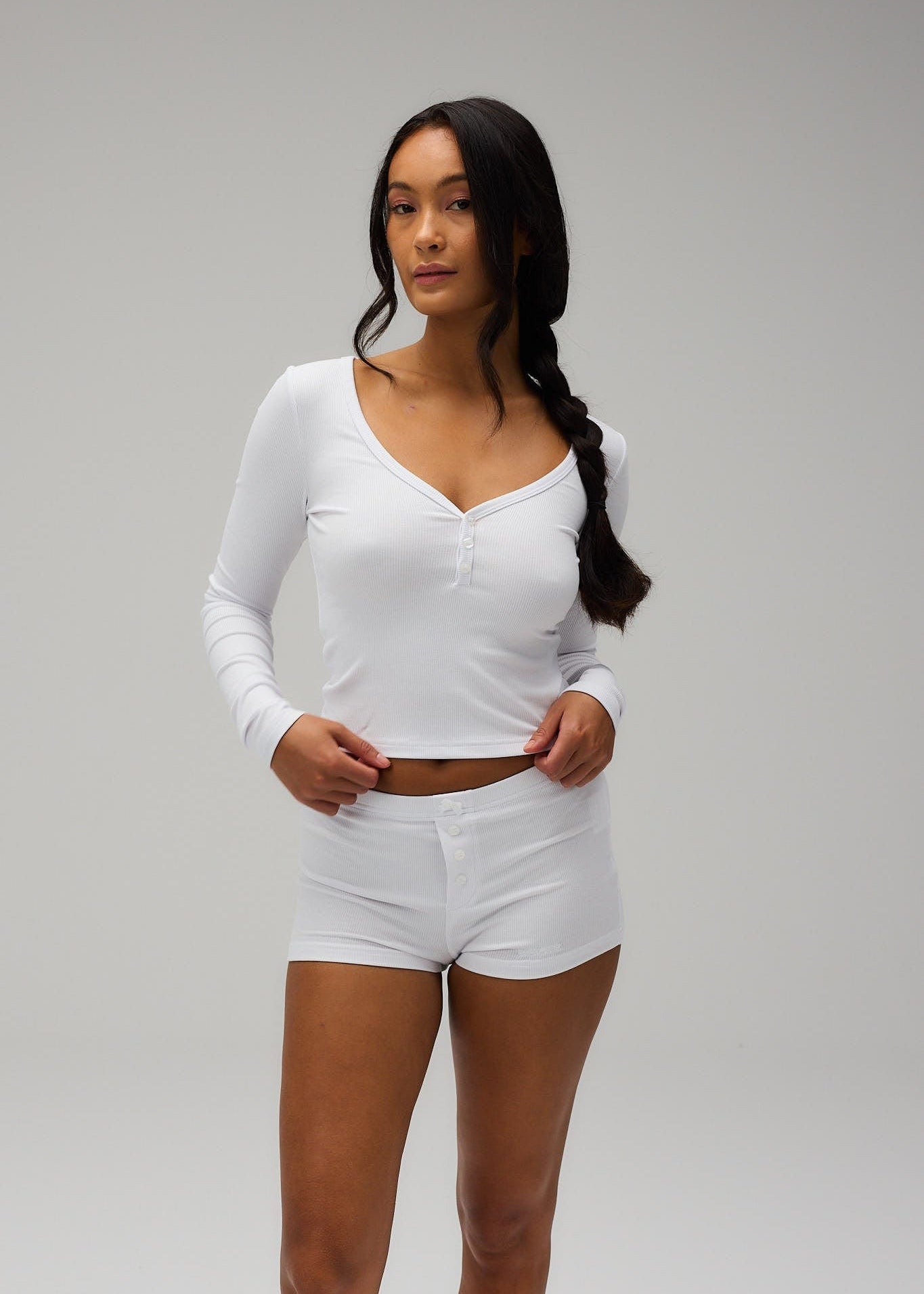 Exercere Rib Night Shorts Rib Night Shorts - White