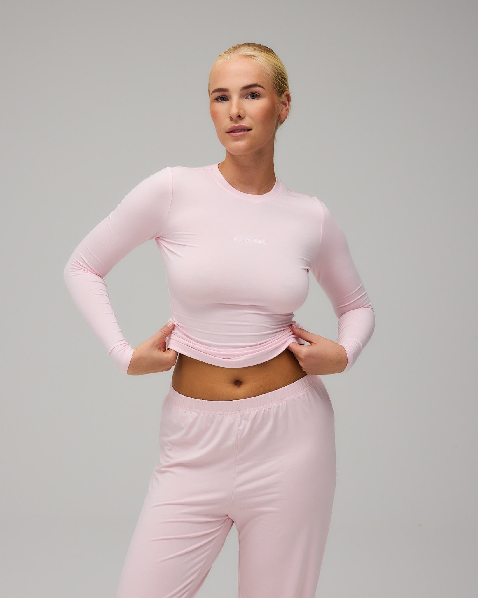 Exercere Blouses Jersey Long Sleeve - Soft Pink