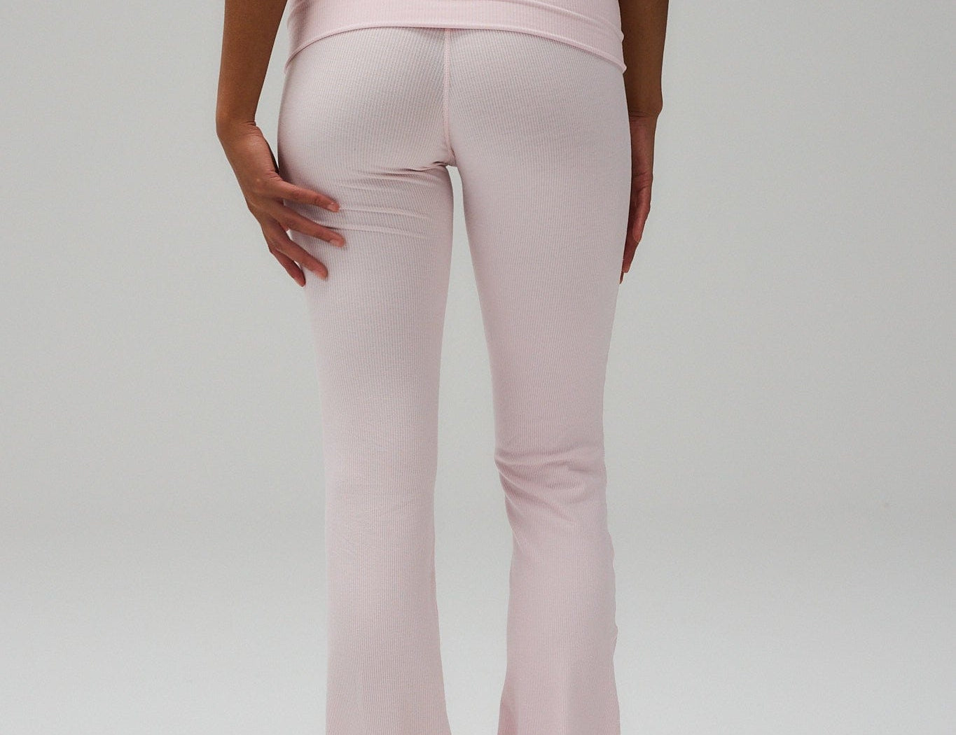 Exercere Tights Rib Fold Over Pants - Soft Pink