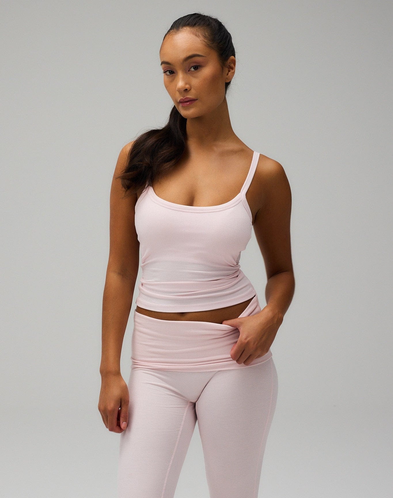Exercere Tops Rib Tank Top - Soft Pink