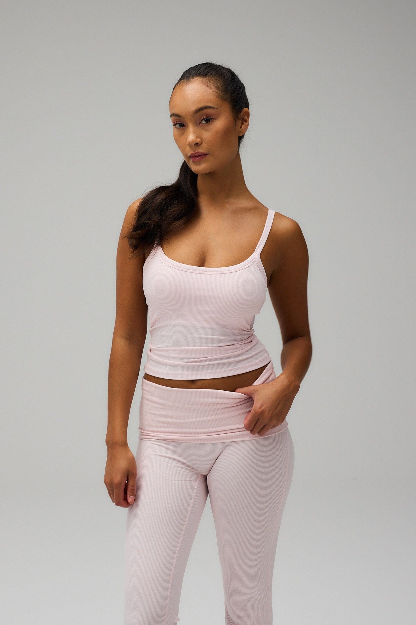 Exercere Tops Rib Tank Top - Soft Pink