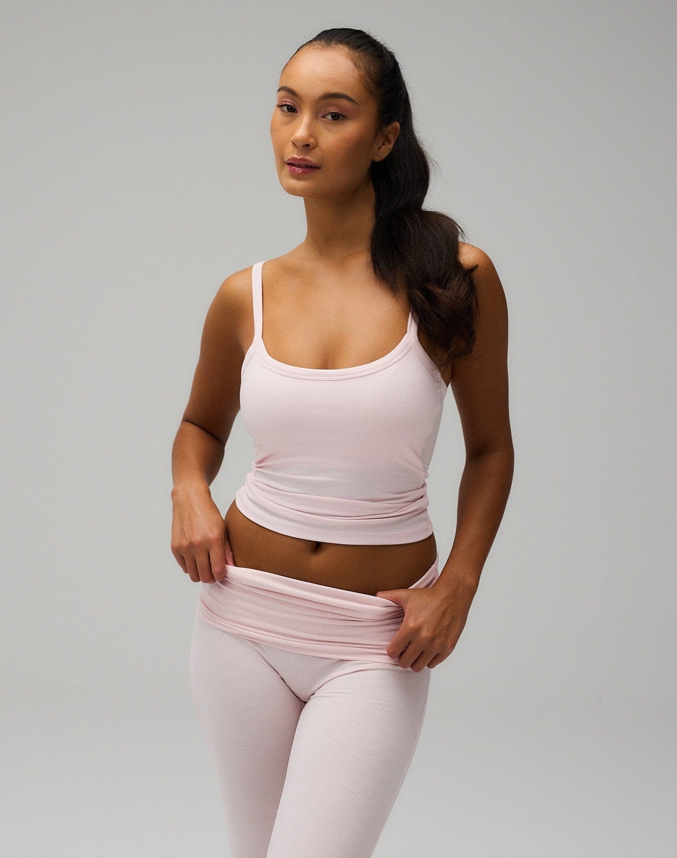 Exercere Tops Rib Tank Top - Soft Pink