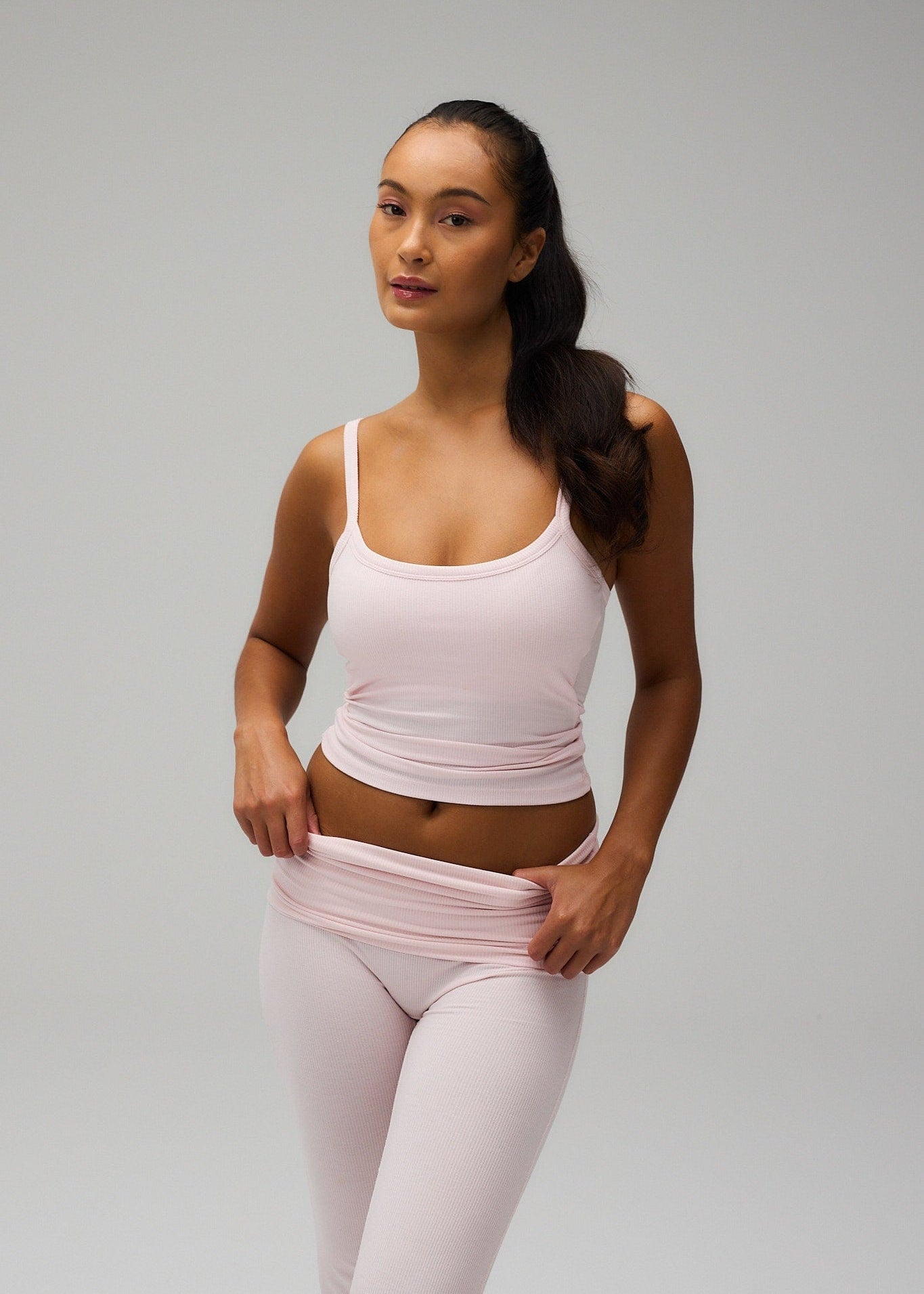 Exercere Tops Rib Tank Top - Soft Pink