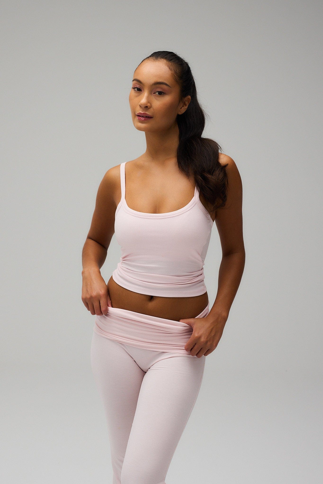 Exercere Tops Rib Tank Top - Soft Pink