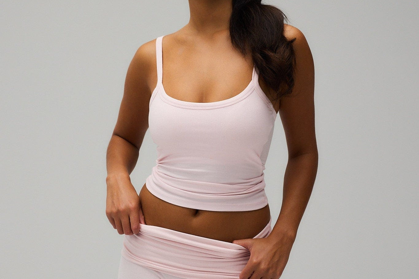 Exercere Tops Rib Tank Top - Soft Pink