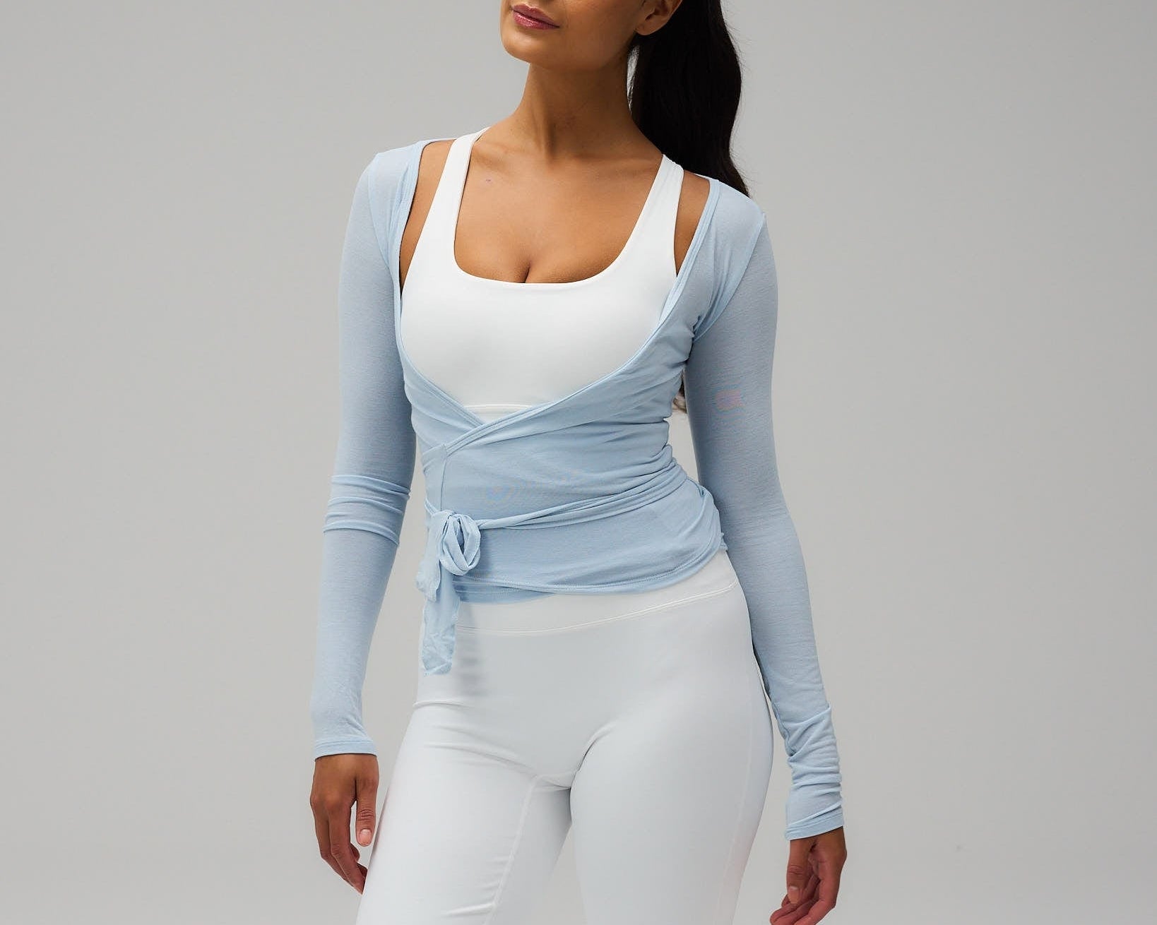 Exercere Blouses Ballet Wrap Blouse - Powder Blue
