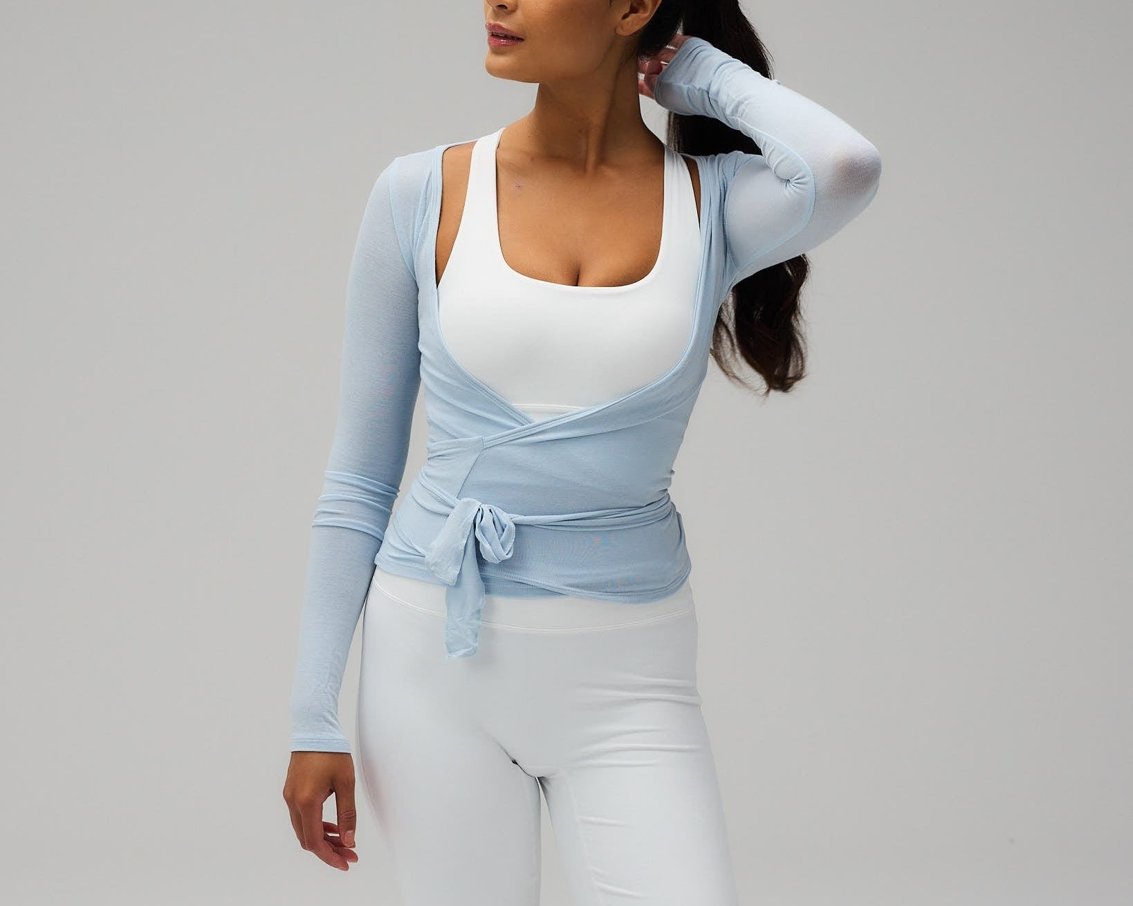 Exercere Blouses Ballet Wrap Blouse - Powder Blue