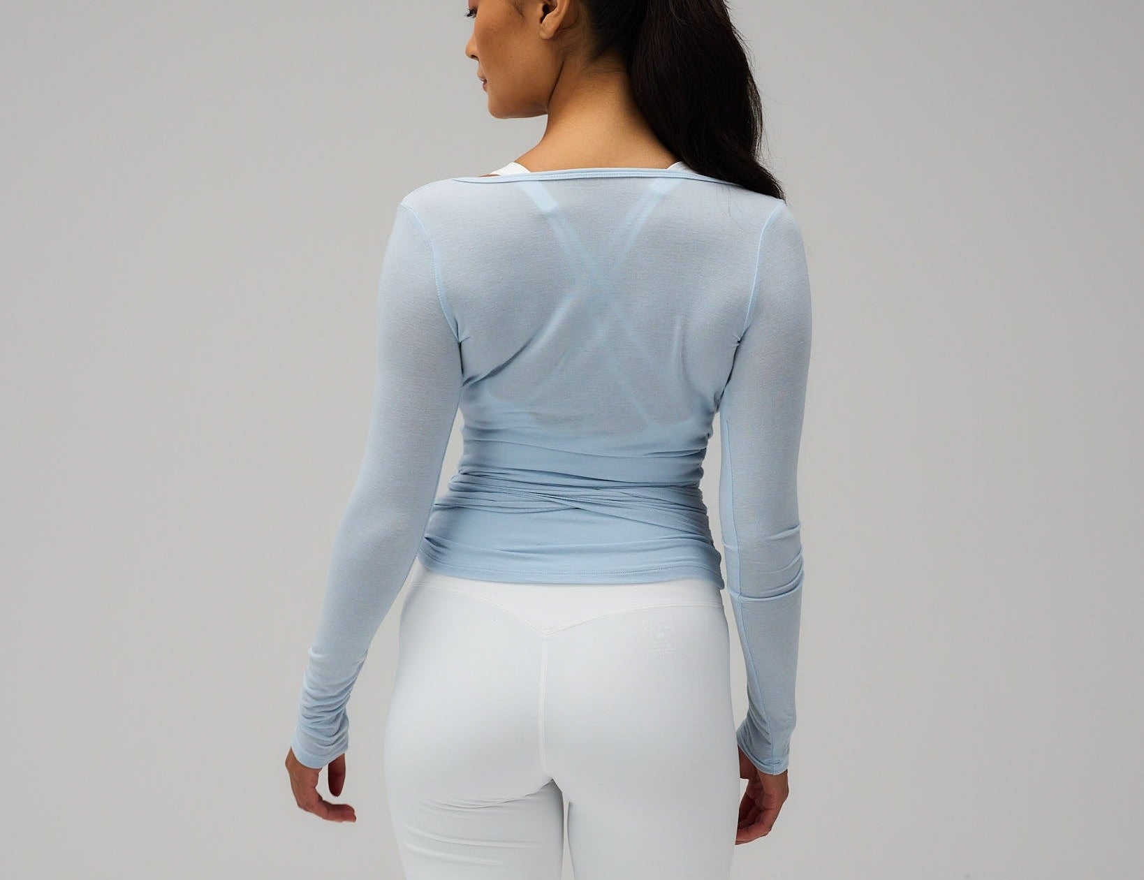 Exercere Blouses Ballet Wrap Blouse - Powder Blue