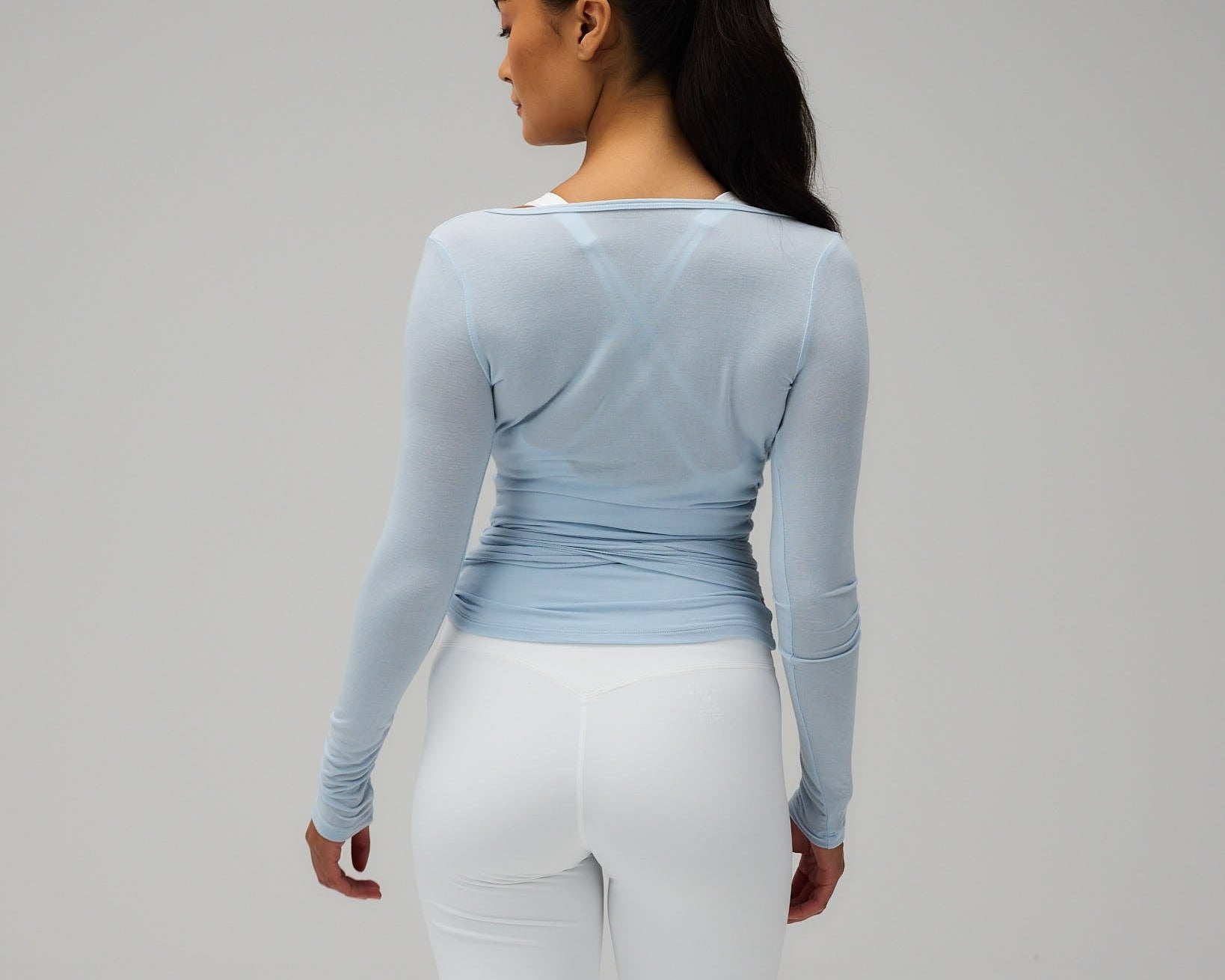Exercere Blouses Ballet Wrap Blouse - Powder Blue