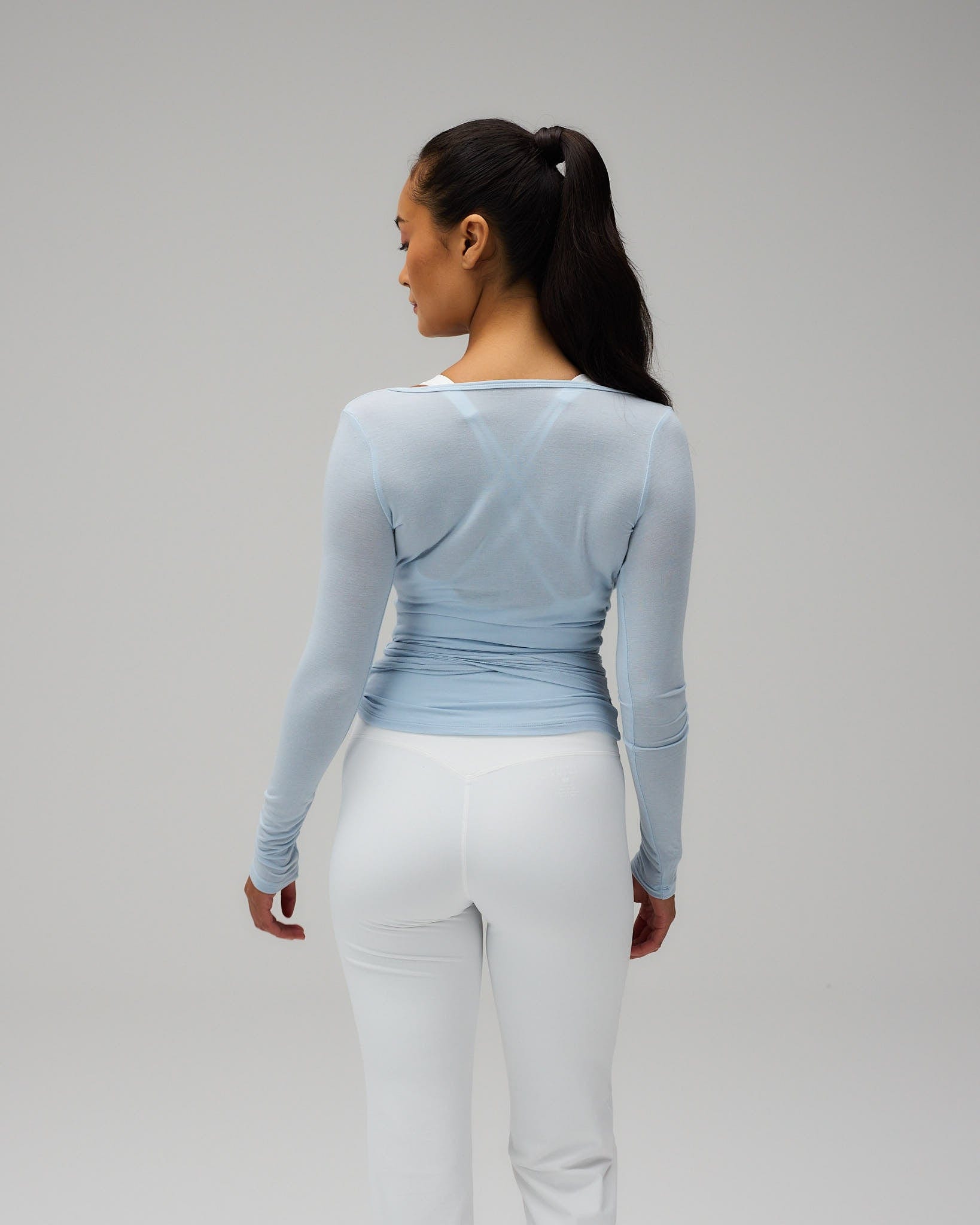 Exercere Blouses Ballet Wrap Blouse - Powder Blue