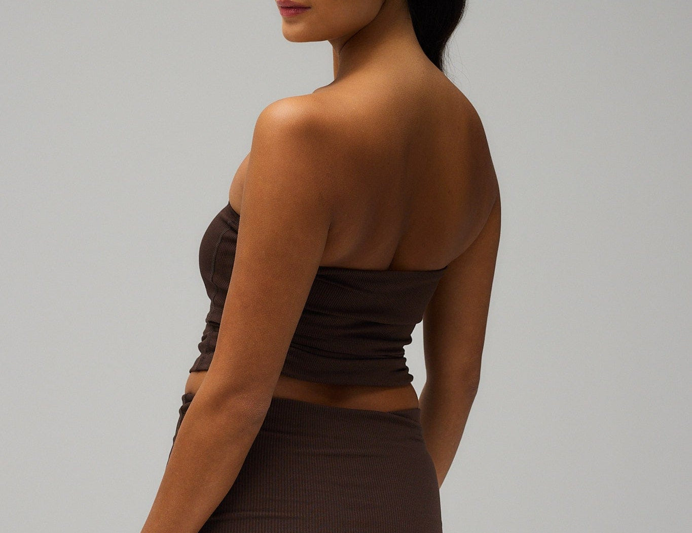 Exercere Shorts Rib Fold Over Shorts - Pecan Brown