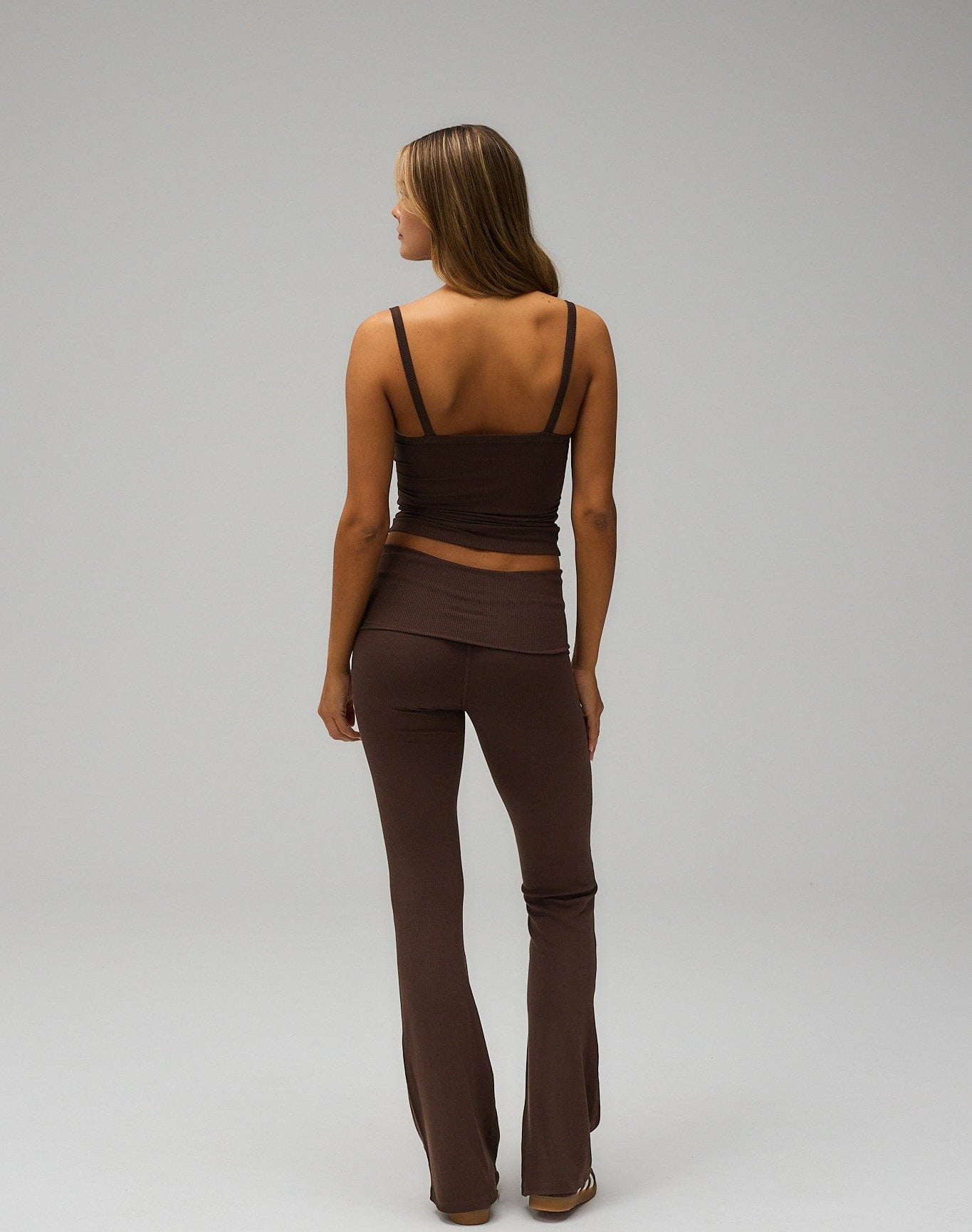 Exercere Tops Rib Tank Top - Pecan Brown