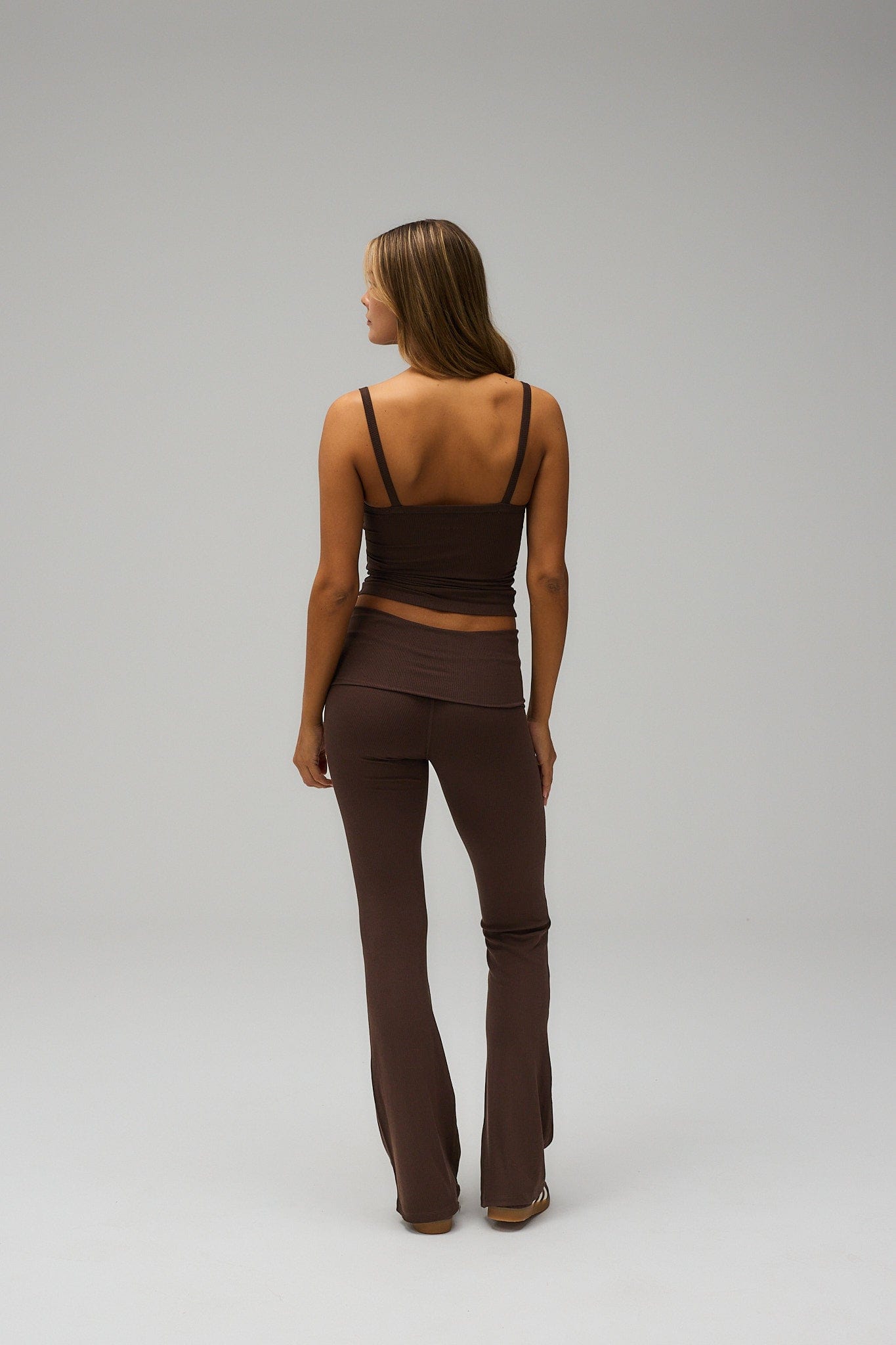 Exercere Tops Rib Tank Top - Pecan Brown
