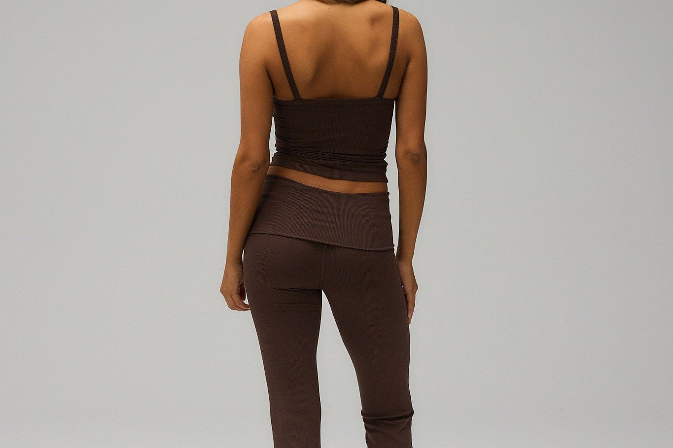 Exercere Tops Rib Tank Top - Pecan Brown