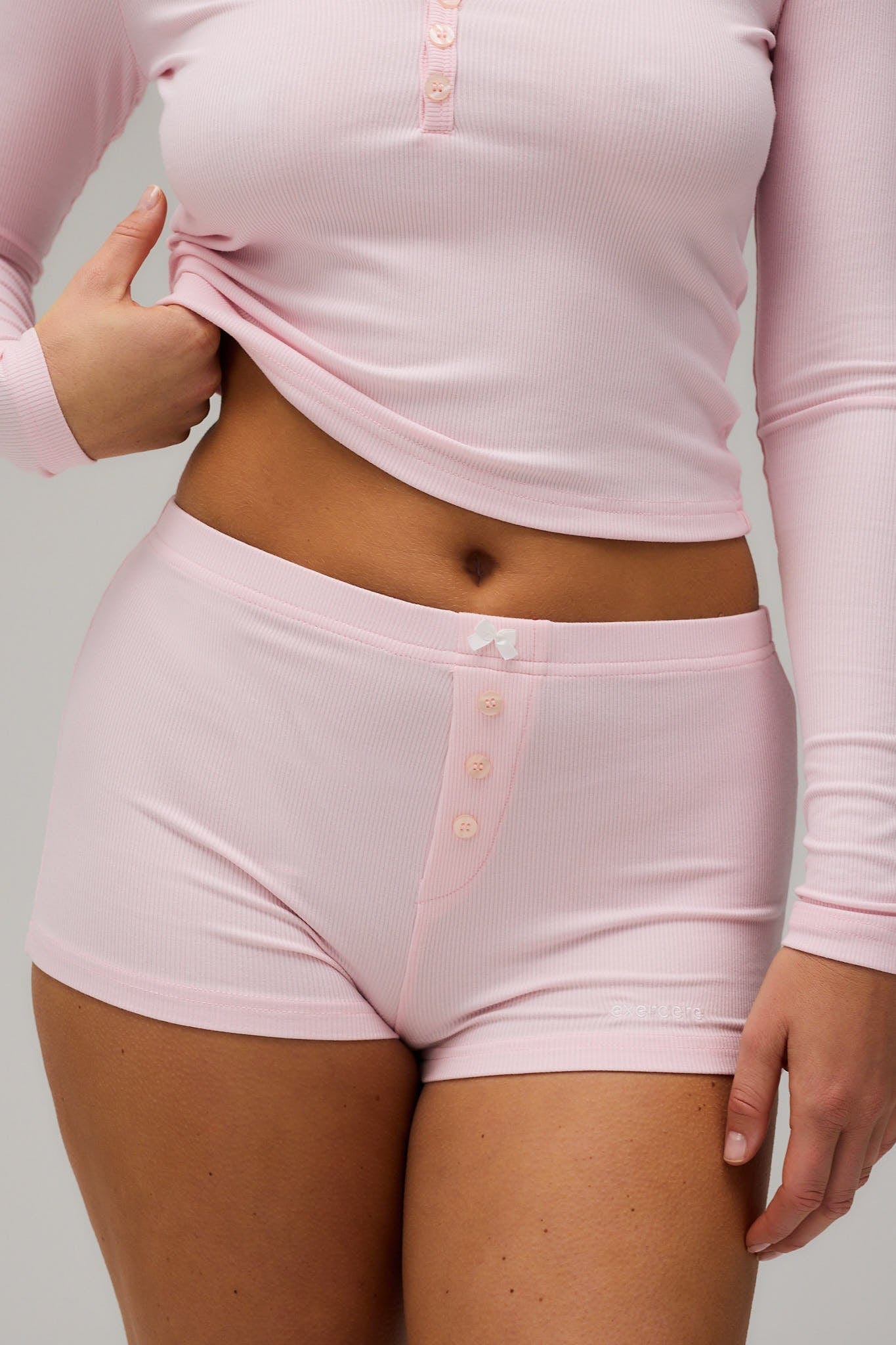 Exercere Rib Night Shorts Rib Night Shorts - Soft Pink
