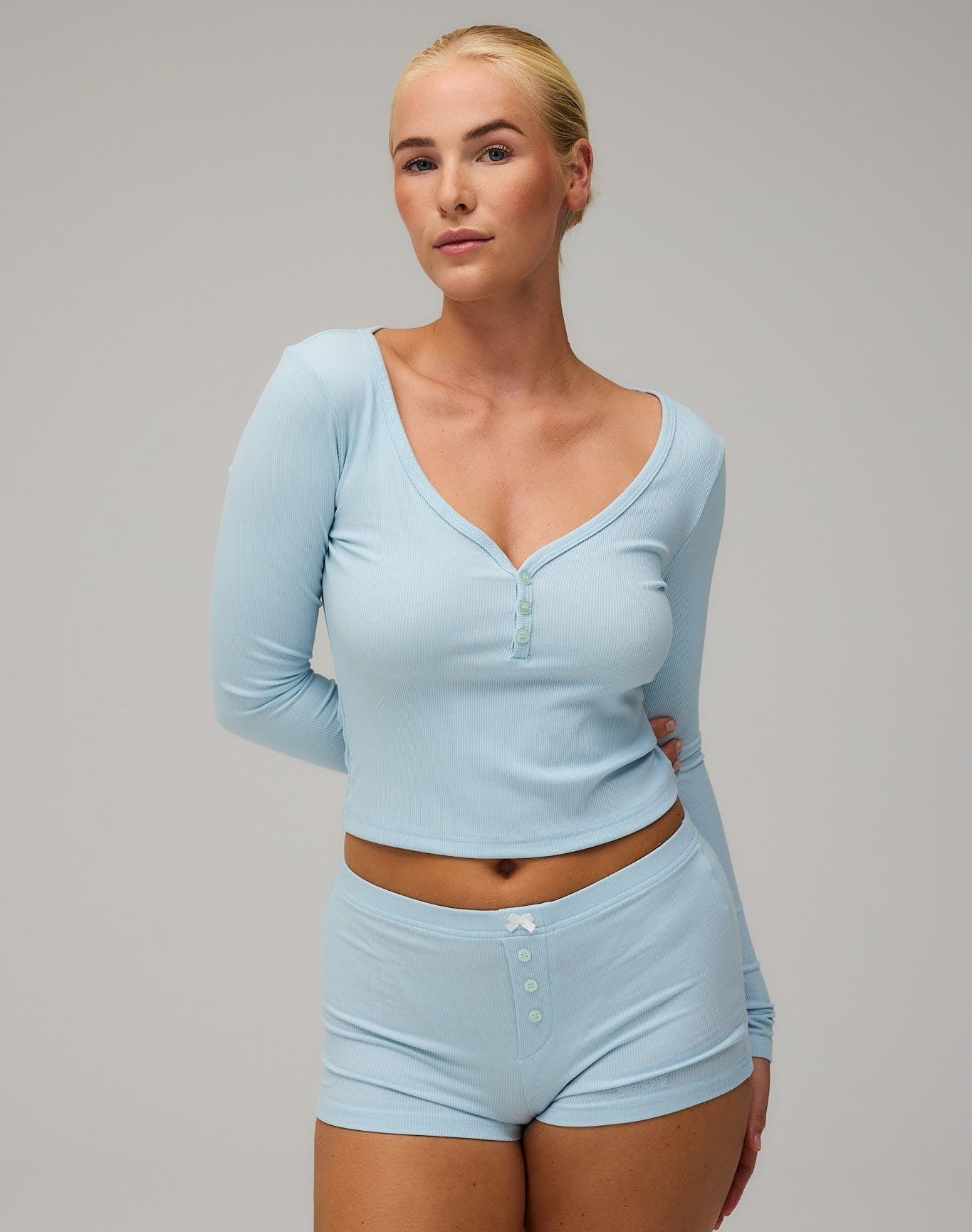 Exercere Rib Night Shorts Rib Night Shorts - Powder Blue