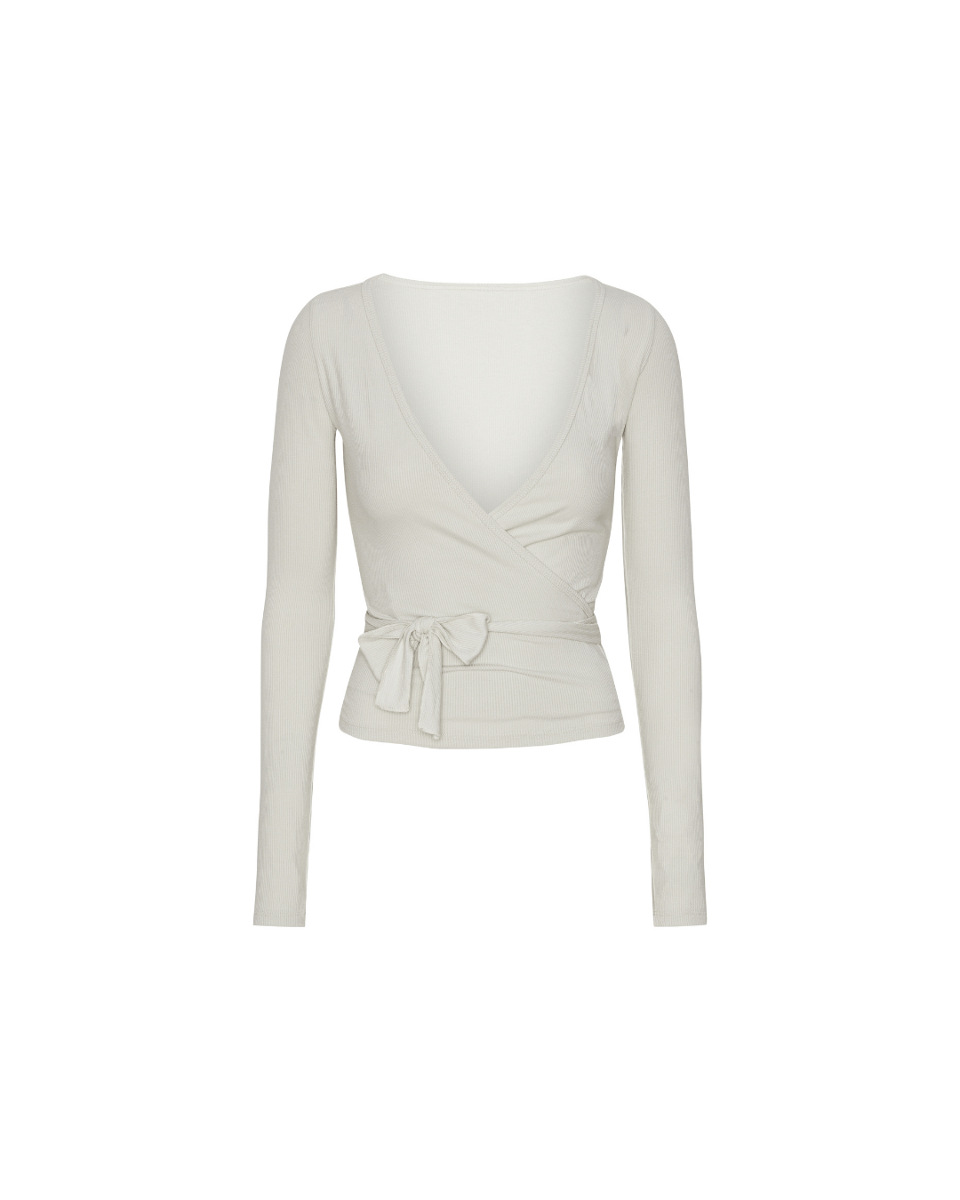 Exercere Blouses Rib Ballet Wrap Blouse - Vanilla