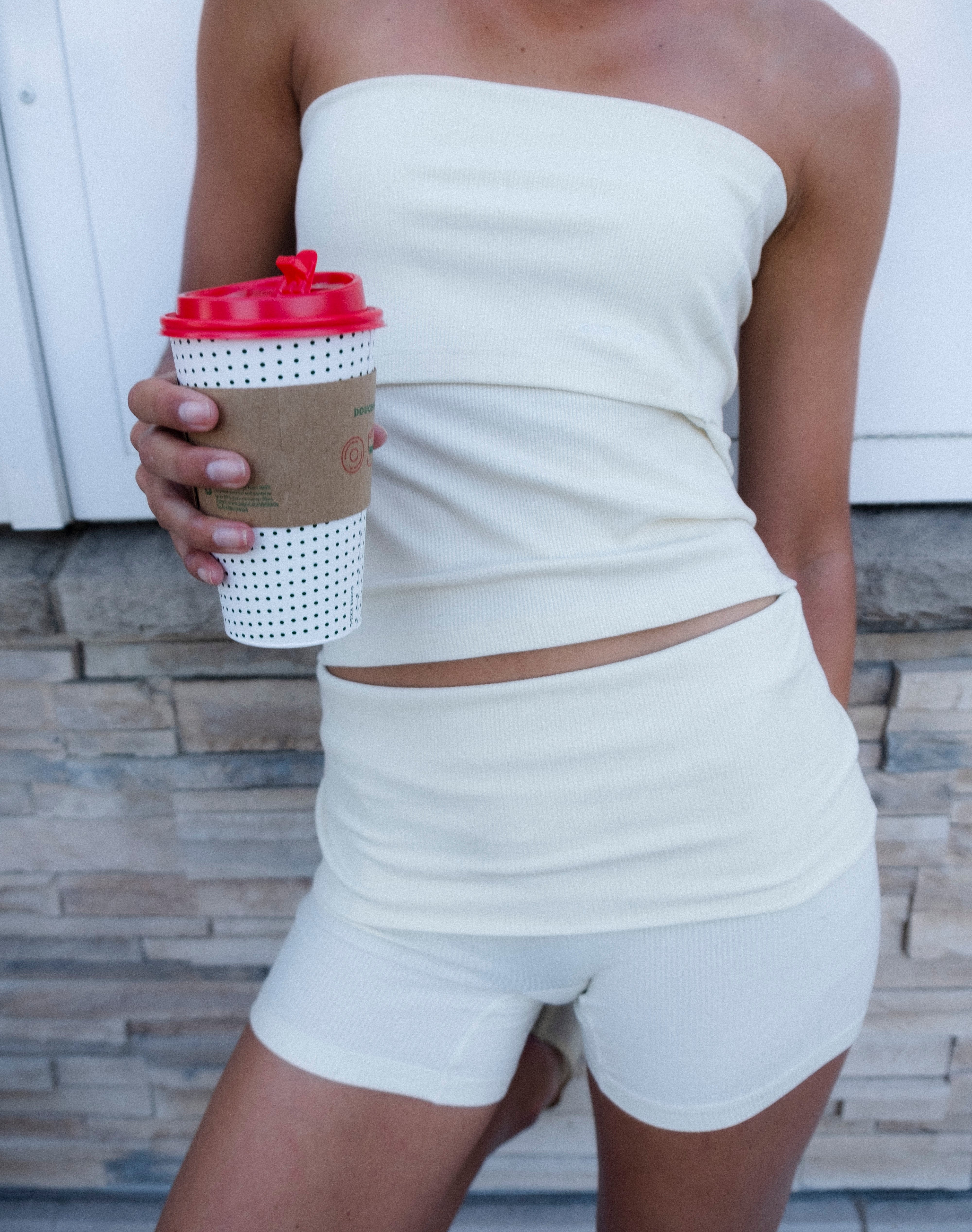 Exercere Tops Rib Tube Top - Honey