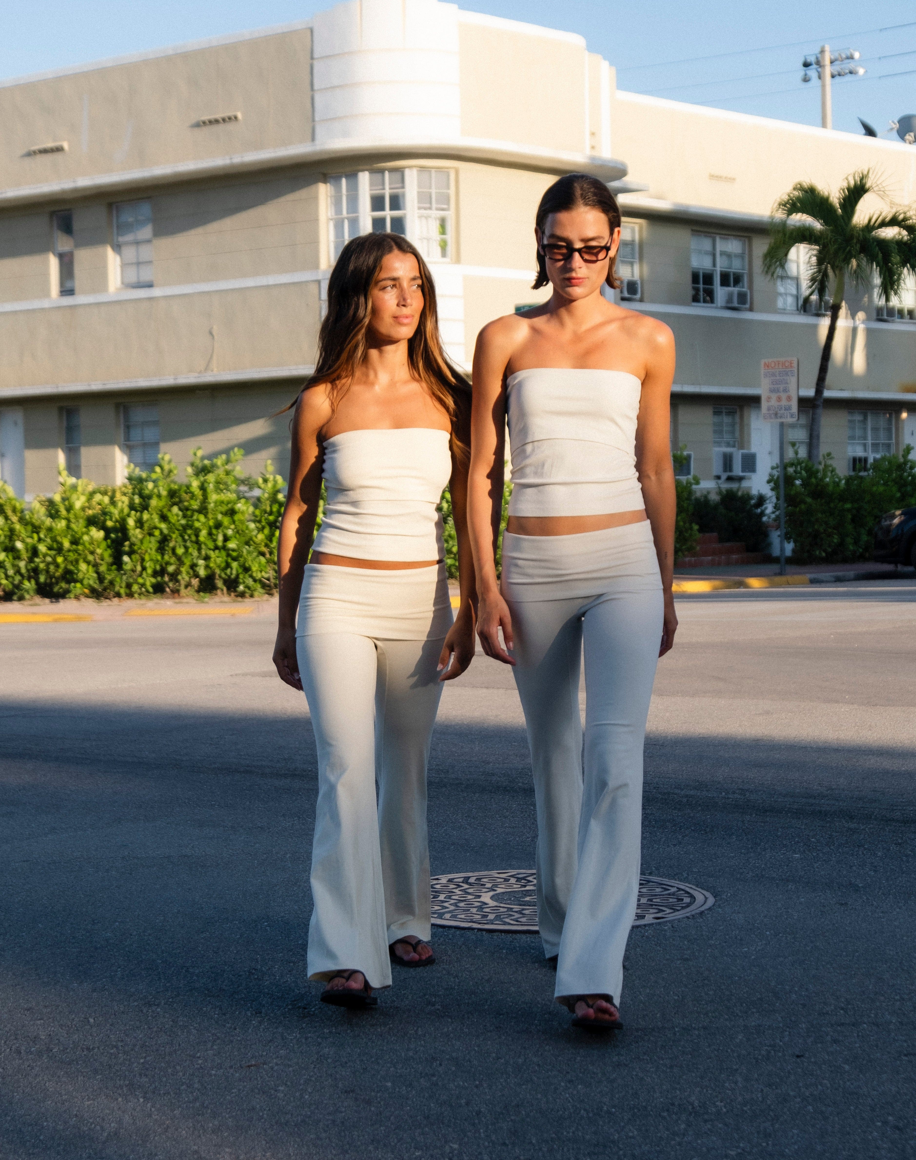 Exercere Tights Rib Fold Over Pants - Honey